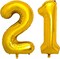 40 Inch 21 Number Balloons Gold Big Giant Jumbo Helium Number Digital 21 Foil Mylar Balloon (Gold 21)